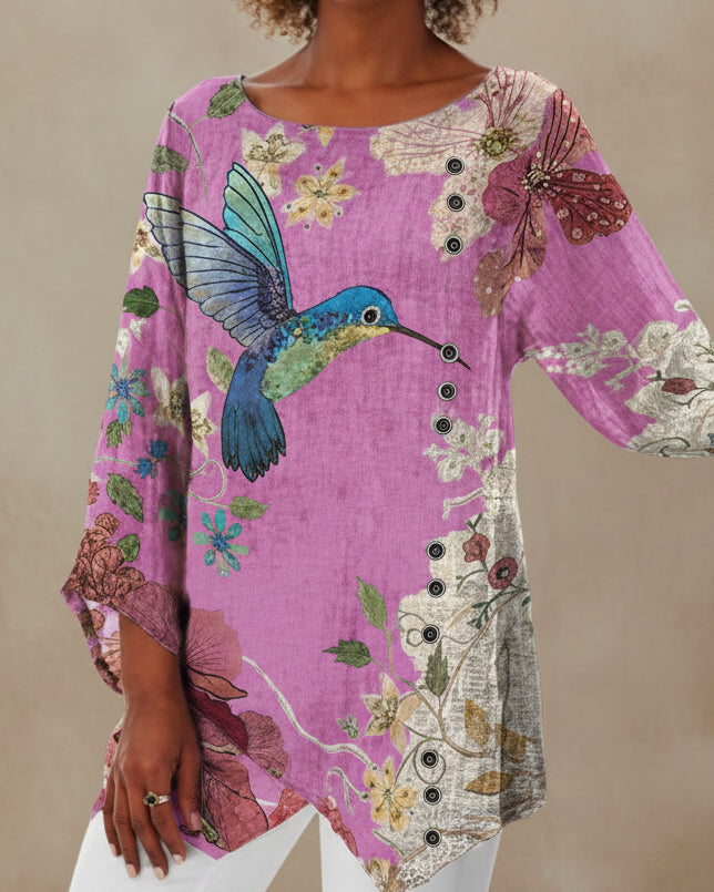 Unregelmäßiges Top mit Blumenmuster von Andrea Serena