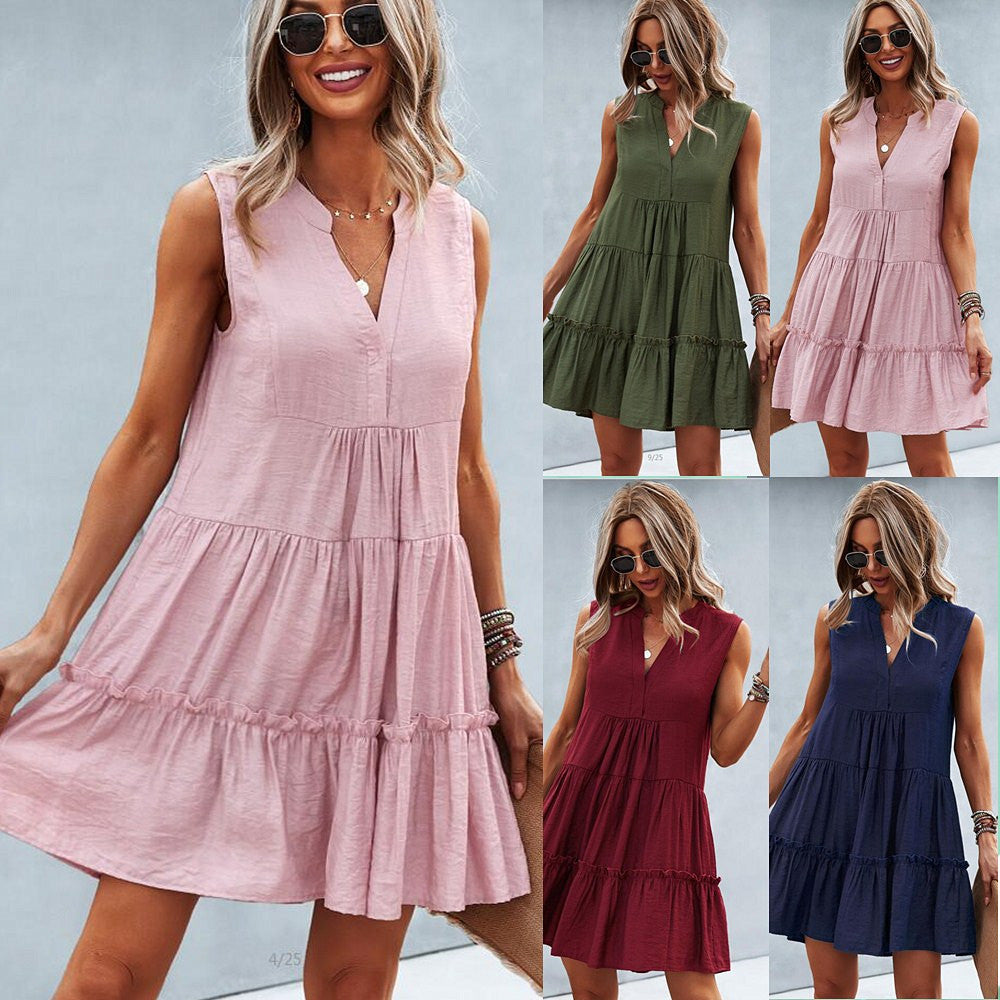 Chic V-Neck Sleeveless Dress by Andrea Serena