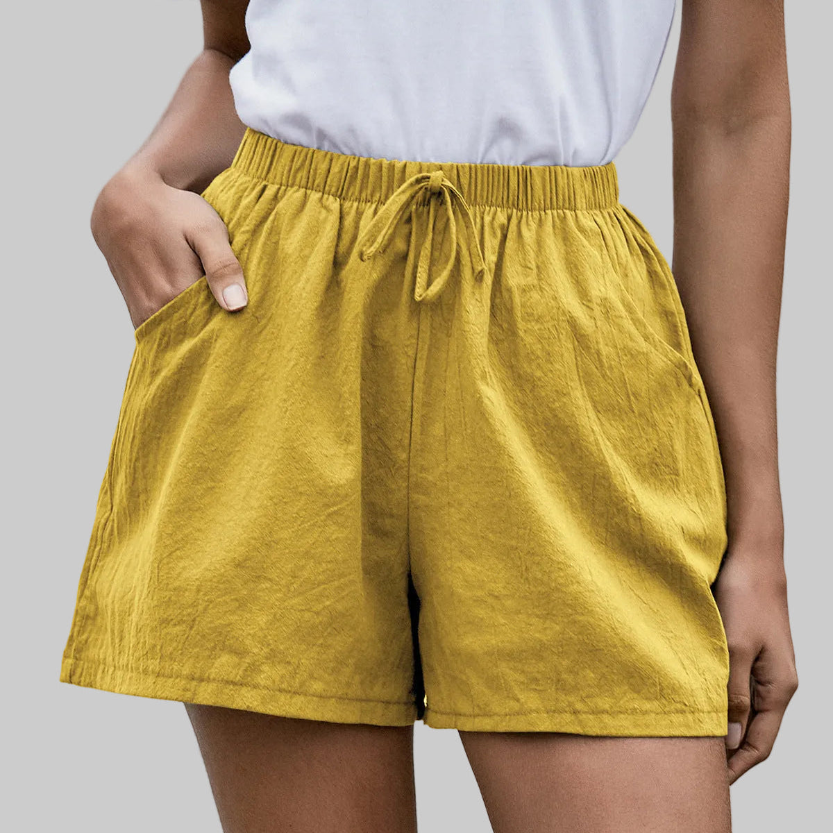 Mühelose Leinen-Shorts von Andrea Serena für Damen, weites Bein