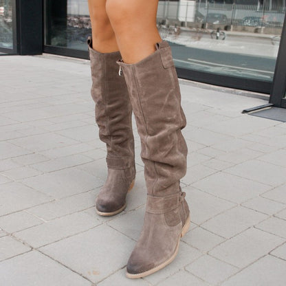 Andrea's™ | Elegante Veloursleder-Stiefel mit seitlichem Zipper – perfekt für Herbst & Winter