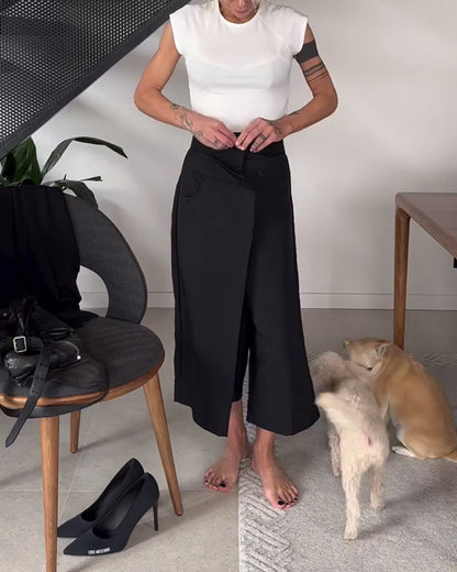 Andrea's™ | Schlichte, einfarbige, asymmetrische Freizeithose