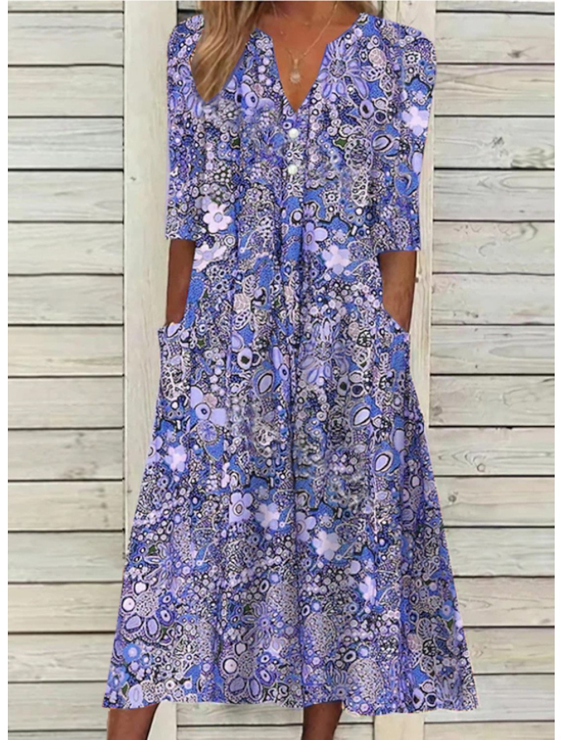 Andrea's™ | Lebhaftes Sommer-Midikleid mit Seitentaschen