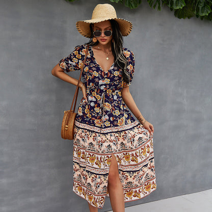 Boho-Kleid mit Blumenmuster, Andrea Serena, Sommerstil