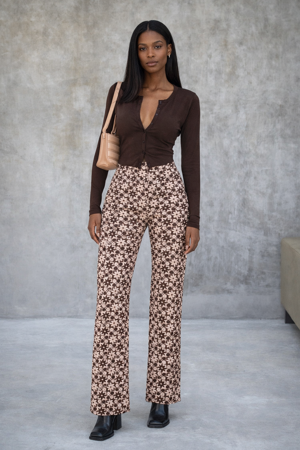 Andrea Serena High-Rise Straight Pants im Retro-Stil