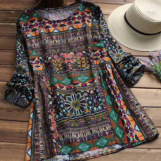 Boho Print Cotton Blouse Andrea Serena