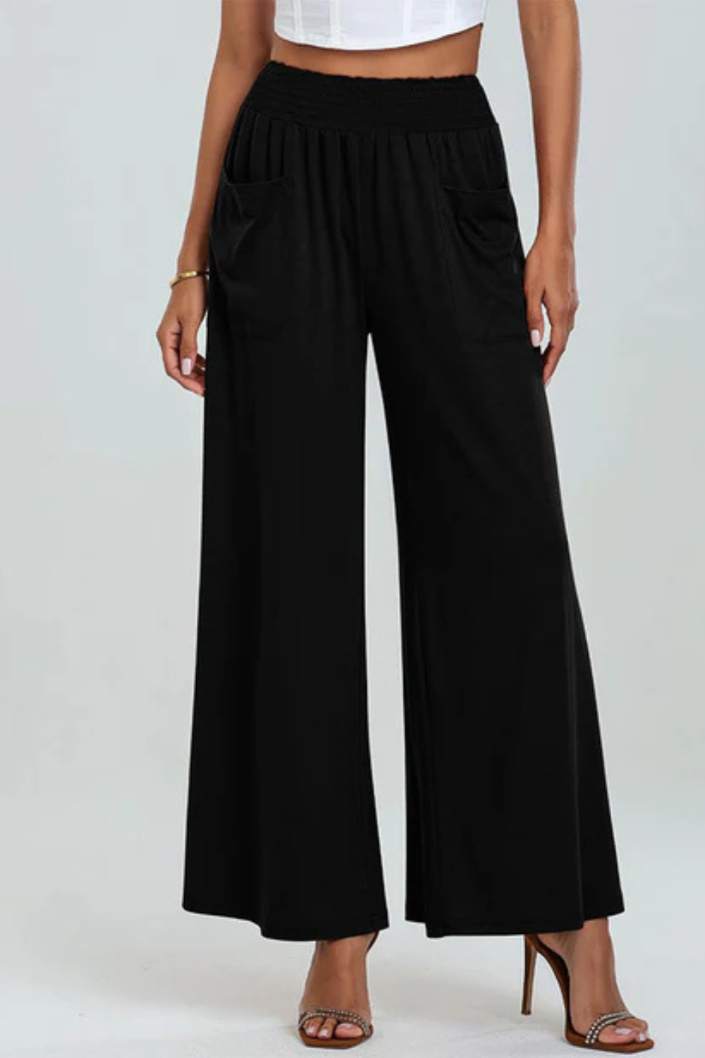 Andrea's™ | Elegante Weitbein-Hose mit elastischem Bund & Seitentaschen