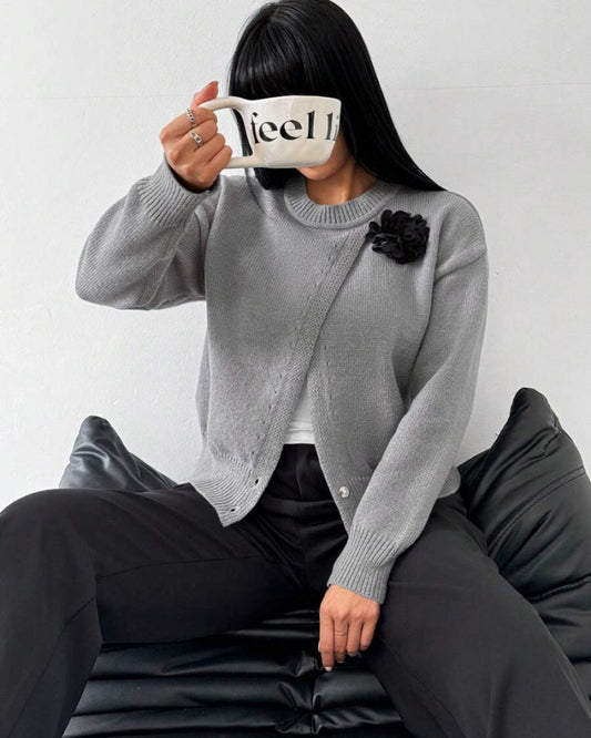 Andrea's™ | Moderner Pullover mit Schlitzsaum