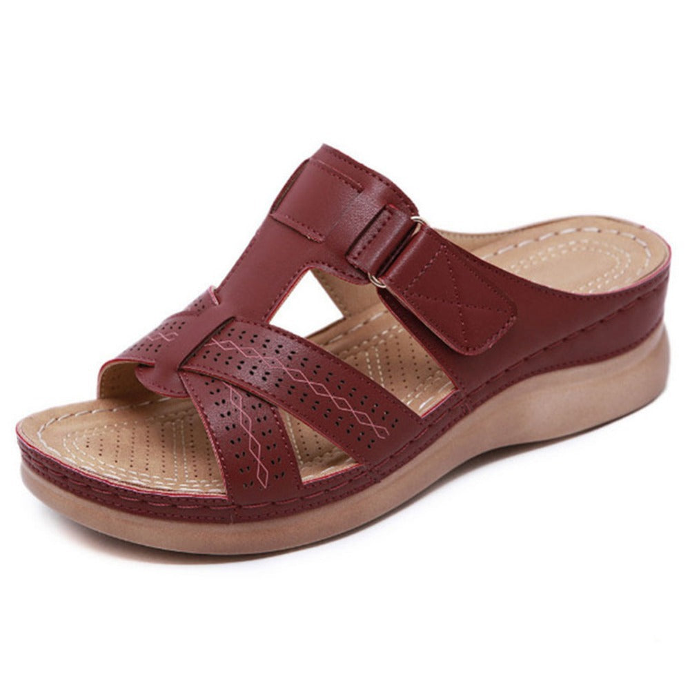 Vintage-Keilsandalen von Andrea Serena zum Hineinschlüpfen für Damen
