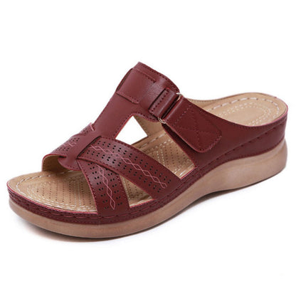 Vintage-Keilsandalen von Andrea Serena zum Hineinschlüpfen für Damen