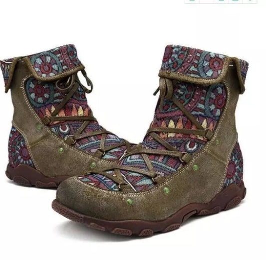 Andrea's™ | Boho-Damenstiefel mit Schnürung