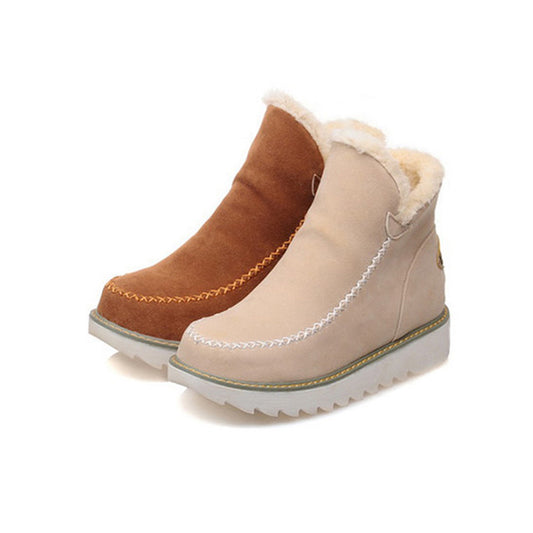 Andrea's™ | Gefütterte Winterstiefeletten mit Ziernähten und Profilsohle