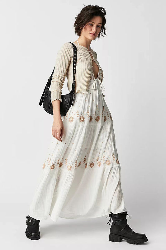 Andrea's™ | Bohème besticktes Maxikleid
