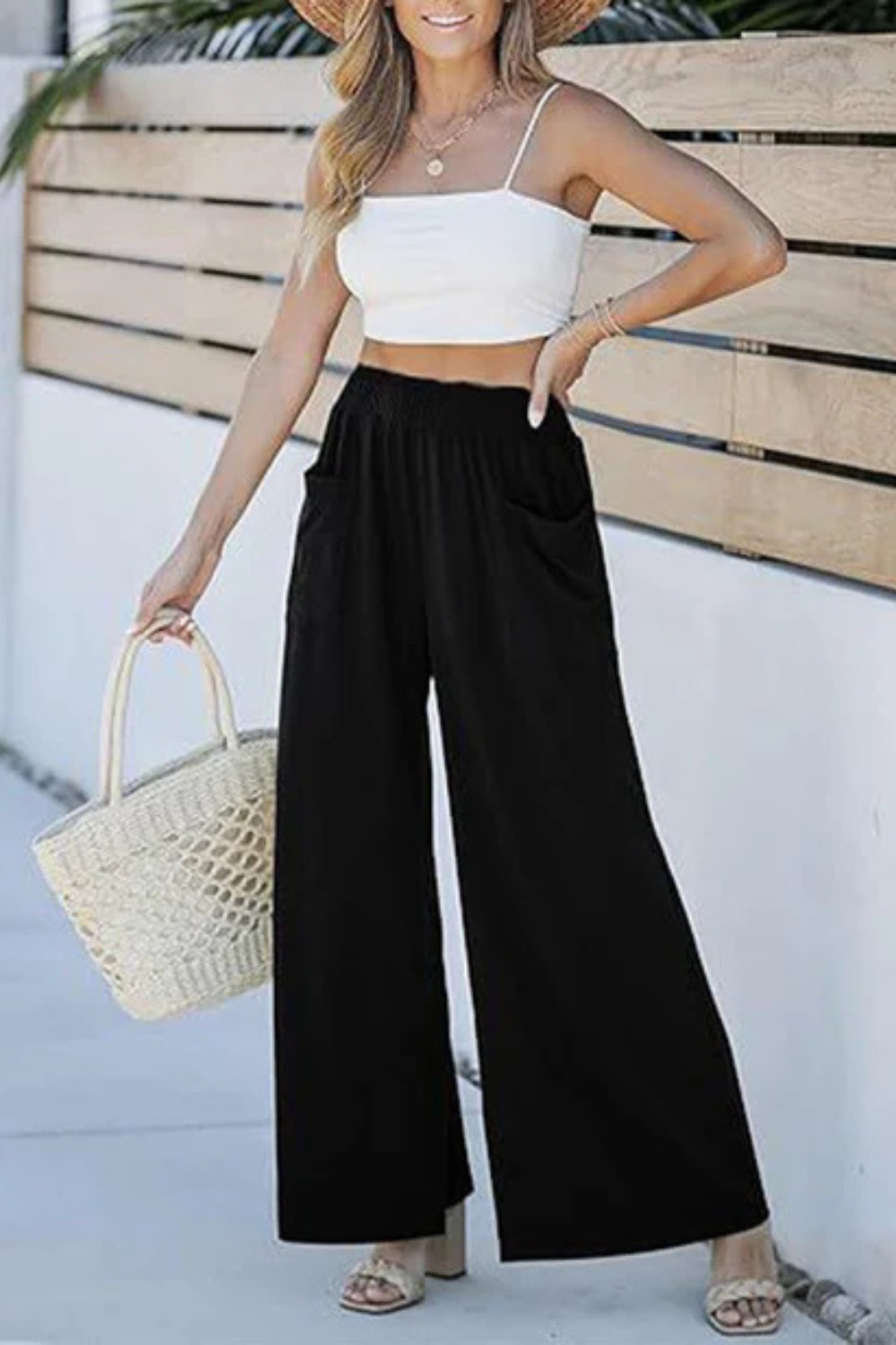 Andrea's™ | Elegante Weitbein-Hose mit elastischem Bund & Seitentaschen