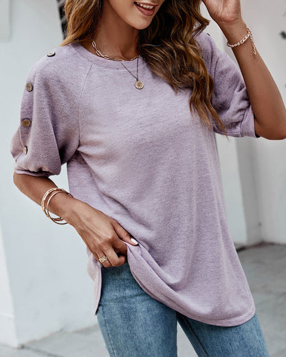 Andrea's™ | T-Shirt mit Knopfärmeln