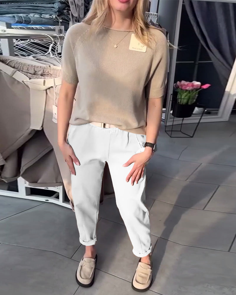 Andrea's™ | Hose einfarbig lässig gerade