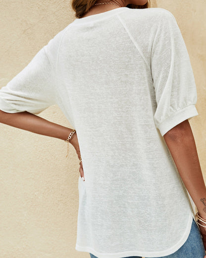 Andrea's™ | T-Shirt mit Knopfärmeln