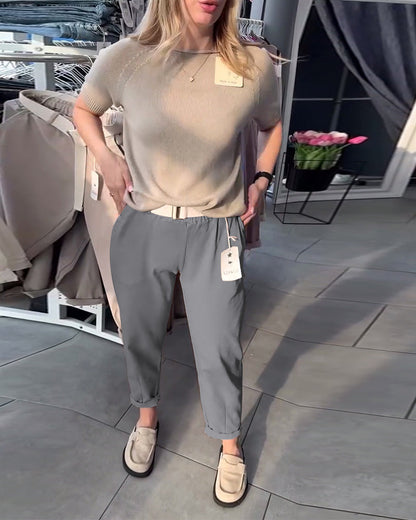 Andrea's™ | Hose einfarbig lässig gerade