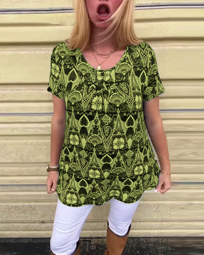 Andrea's™ | T-Shirt lässig Retro Rundhals bedruckt