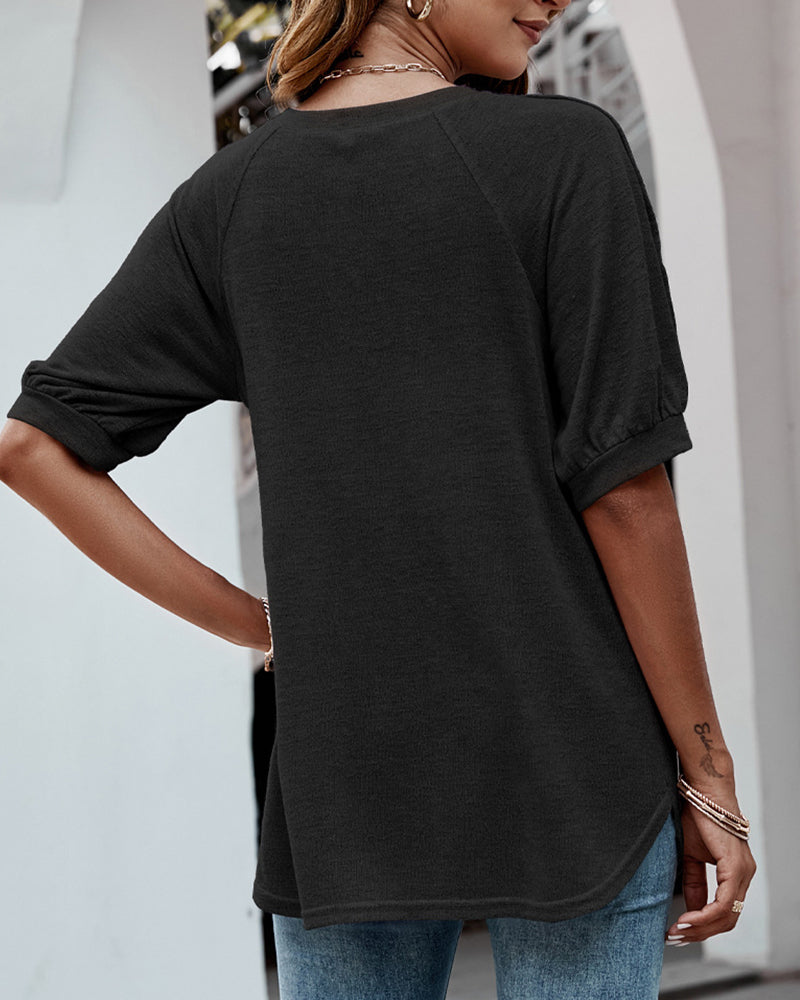 Andrea's™ | T-Shirt mit Knopfärmeln