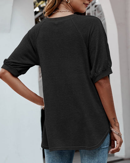 Andrea's™ | T-Shirt mit Knopfärmeln