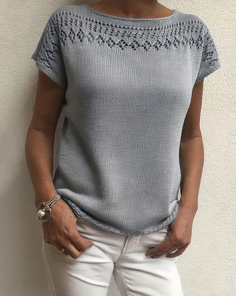 Andrea's™ | Pullover lässig kurzarm einfarbig