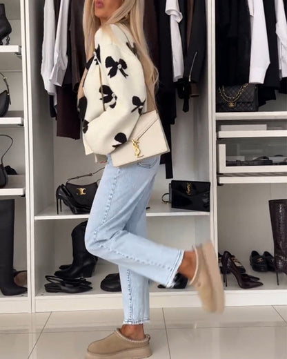 Andrea's™ | Cardigan mit Perlenschleife und Schnürung