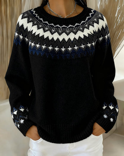 Andrea's™ | Langärmeliger Pullover mit Rundhalsausschnitt