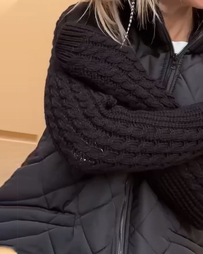 Andrea's™ | Einfarbiger mantel mit reißverschluss und hohem kragen