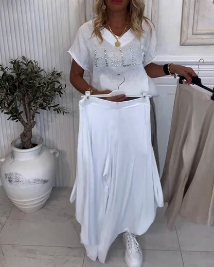 Andrea's™ | Hose Einfarbig Pluderhosen Lässig