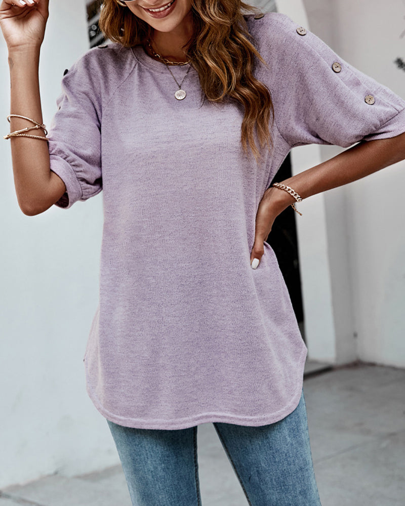 Andrea's™ | T-Shirt mit Knopfärmeln