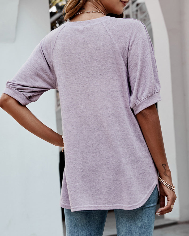 Andrea's™ | T-Shirt mit Knopfärmeln