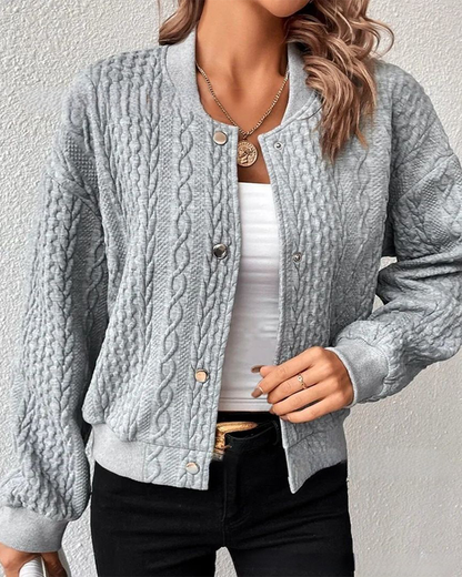 Andrea's™ | Einfarbiger Cardigan mit Knöpfen