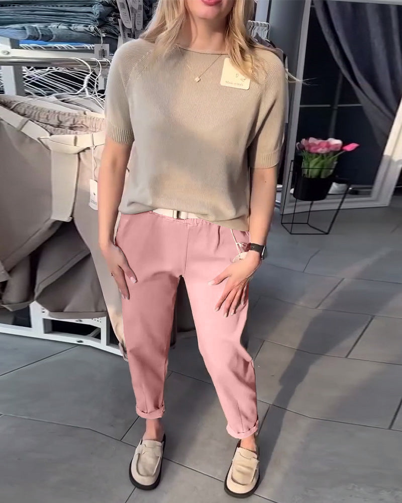 Andrea's™ | Hose einfarbig lässig gerade