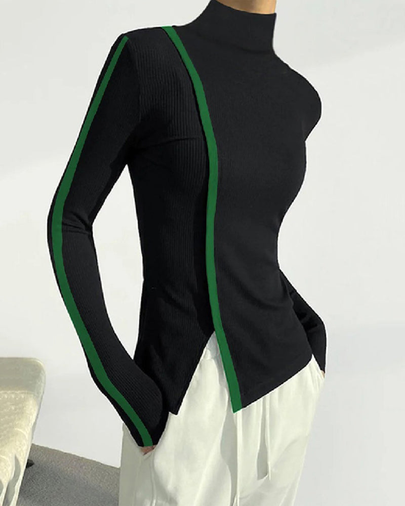 Andrea's™ | Pullover mit Rollkragen und Patchwork