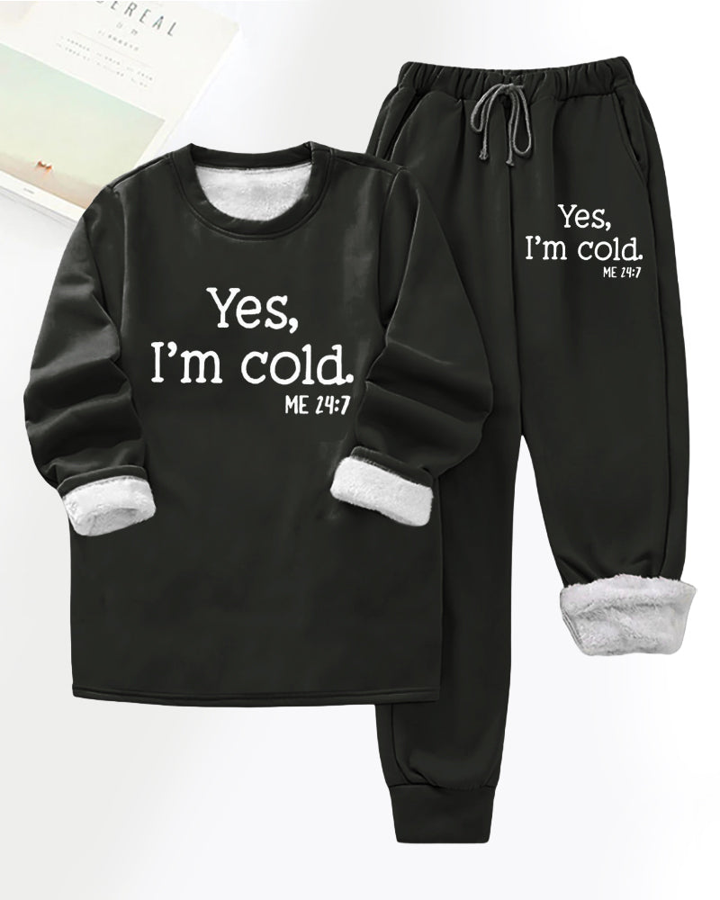 Andrea's™ | Freizeithose aus Fleece mit Buchstaben-Print