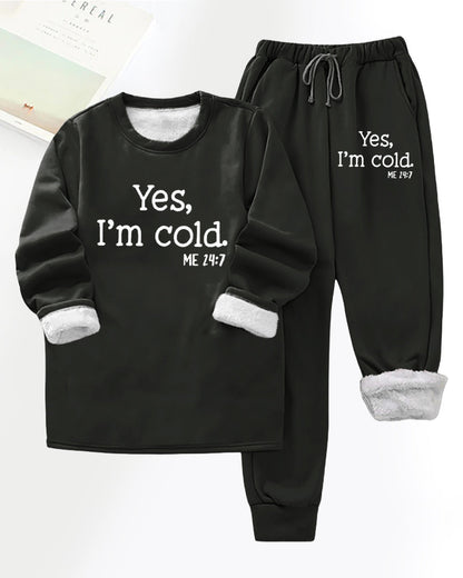 Andrea's™ | Freizeithose aus Fleece mit Buchstaben-Print