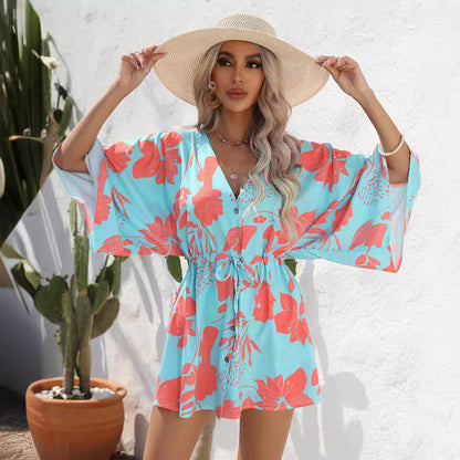 Sommerkleid mit Blättermuster von Andrea Serena