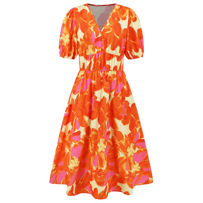 Bohemian Floral V-Ausschnitt Kleid von Andrea Serena
