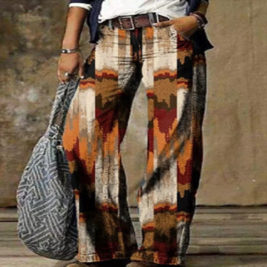 Boho Print Andrea Serena Wide Leg Pants