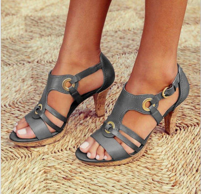 Andrea's™ | Damen Sandalen in Uni-Farbe