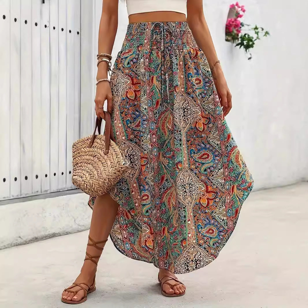 Boho Floral Andrea Serena A-Line Skirt