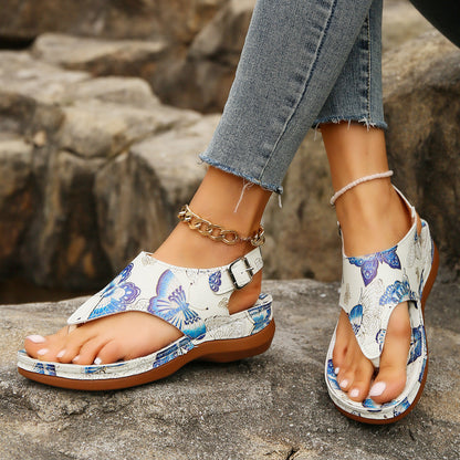 Keilsandalen mit Blumenmuster von Andrea Serena