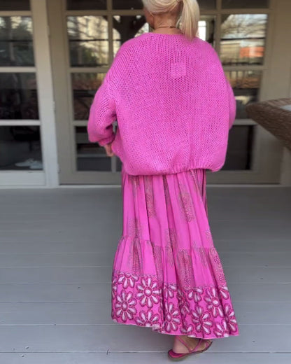 Andrea's™ | Lässiger, einfarbiger cardigan mit langen ärmeln