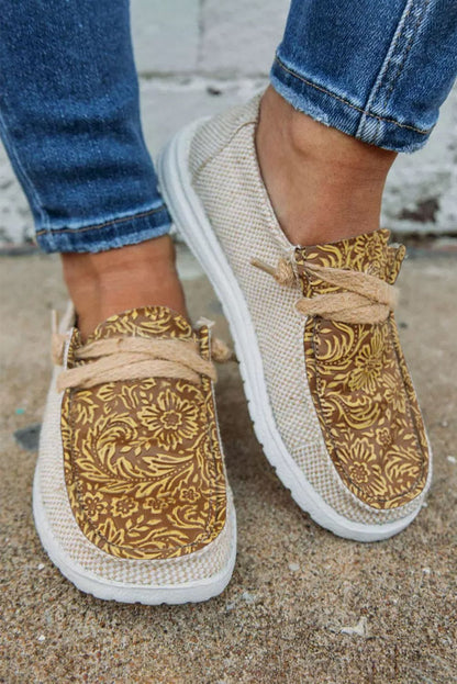 Andrea Serena Damen-Loafer mit Blumenmuster
