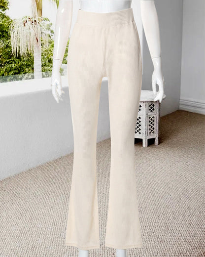 Andrea's™ | Einfarbige slim-fit-hose mit micro-flare