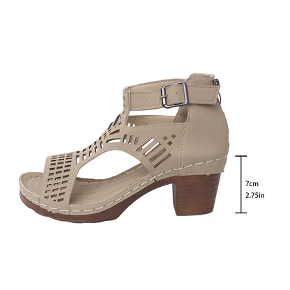 Elegante Andrea Serena Sandalen mit Cut-out und klobigem Absatz