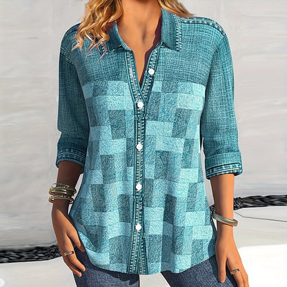 Andrea's™ | Damen Vintage-Jeansbluse