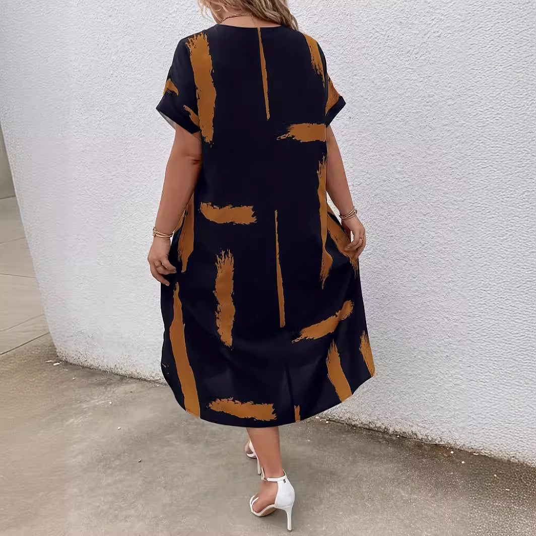 Modernes geometrisches Andrea Serena Dolman Maxikleid