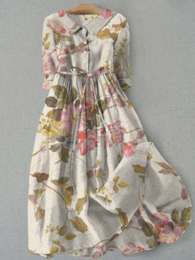 Andrea's™ | Geblümtes Midikleid mit Kragen