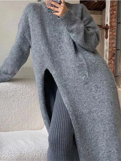 Andrea's™ | Gestricktes, gemütliches Kleid mit Seitenschlitz